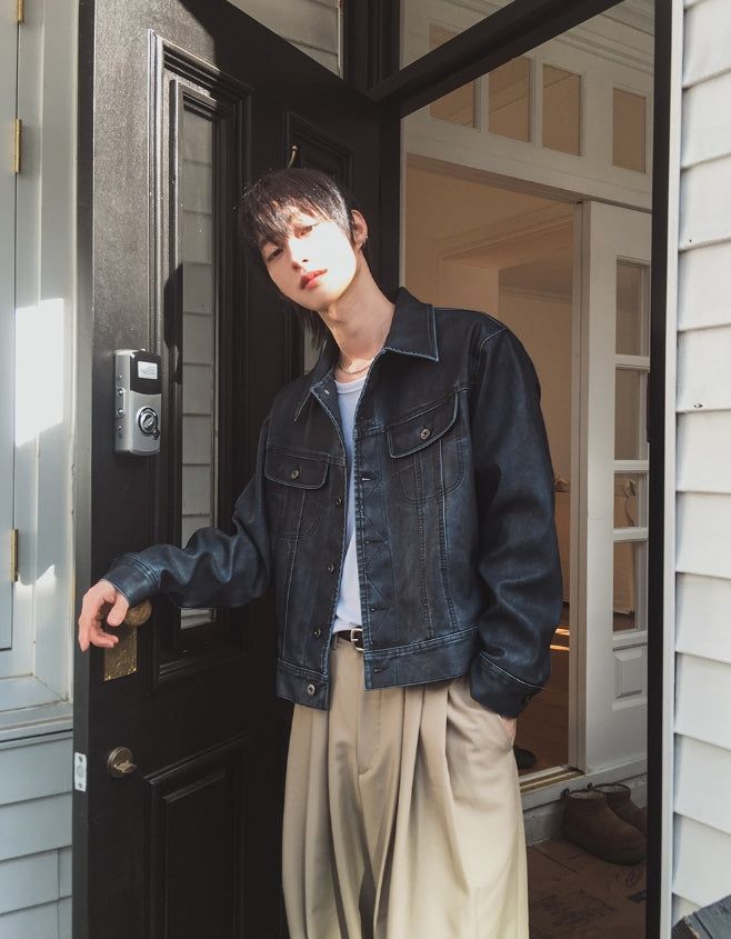 2PLAN(ツープラン)の「Creep Vintage Leather Trucker Jacket(Jackets/Outerwear)」