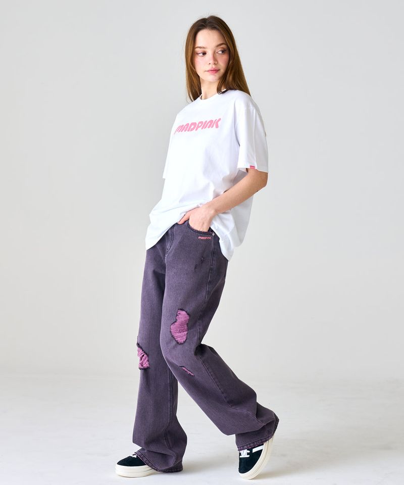 MP TWO TONE DAMAGE DENIM PANTS