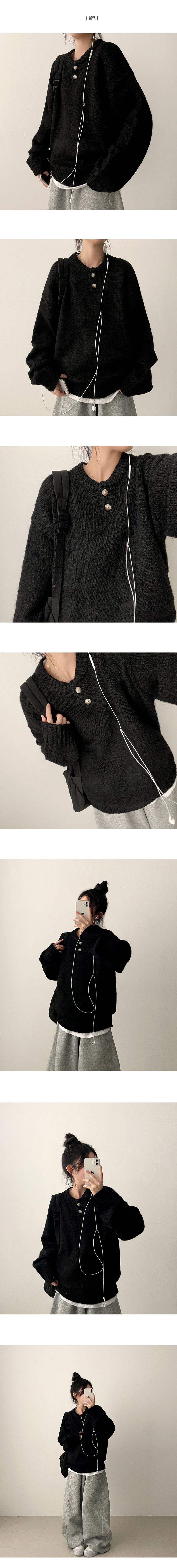 Dove Dotom Henry Neck Snap Round Knit