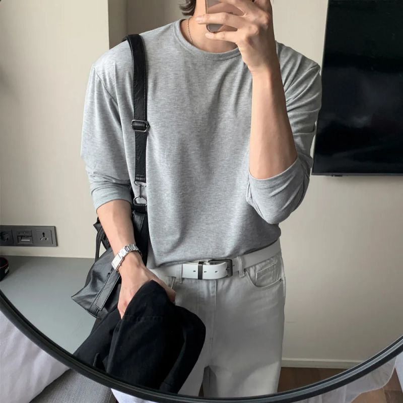 [1+1] LMN Essential Comfort Cotton Long Sleeve T-Shirt (9 colors)