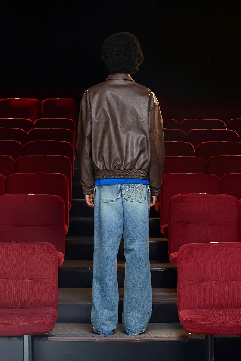 FAUX LEATHER WESTERN BLOUSON / BROWN