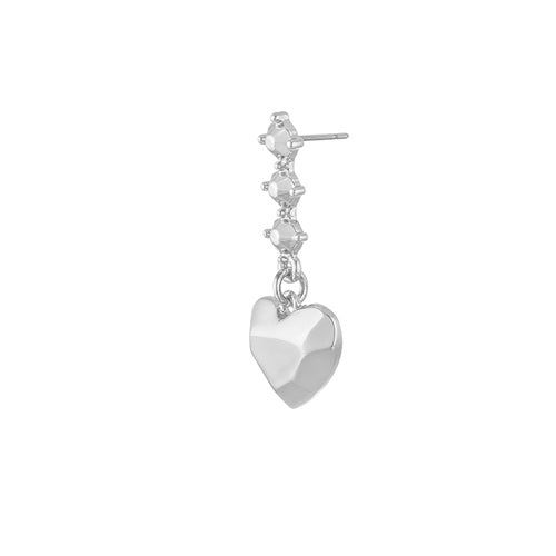 Heart gemstone drop earrings