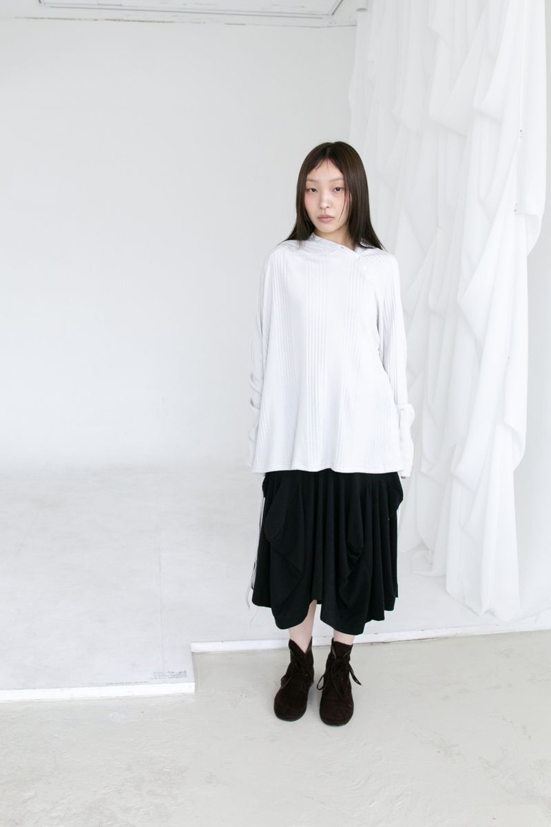 button curved flare midi skirt(3colors)
