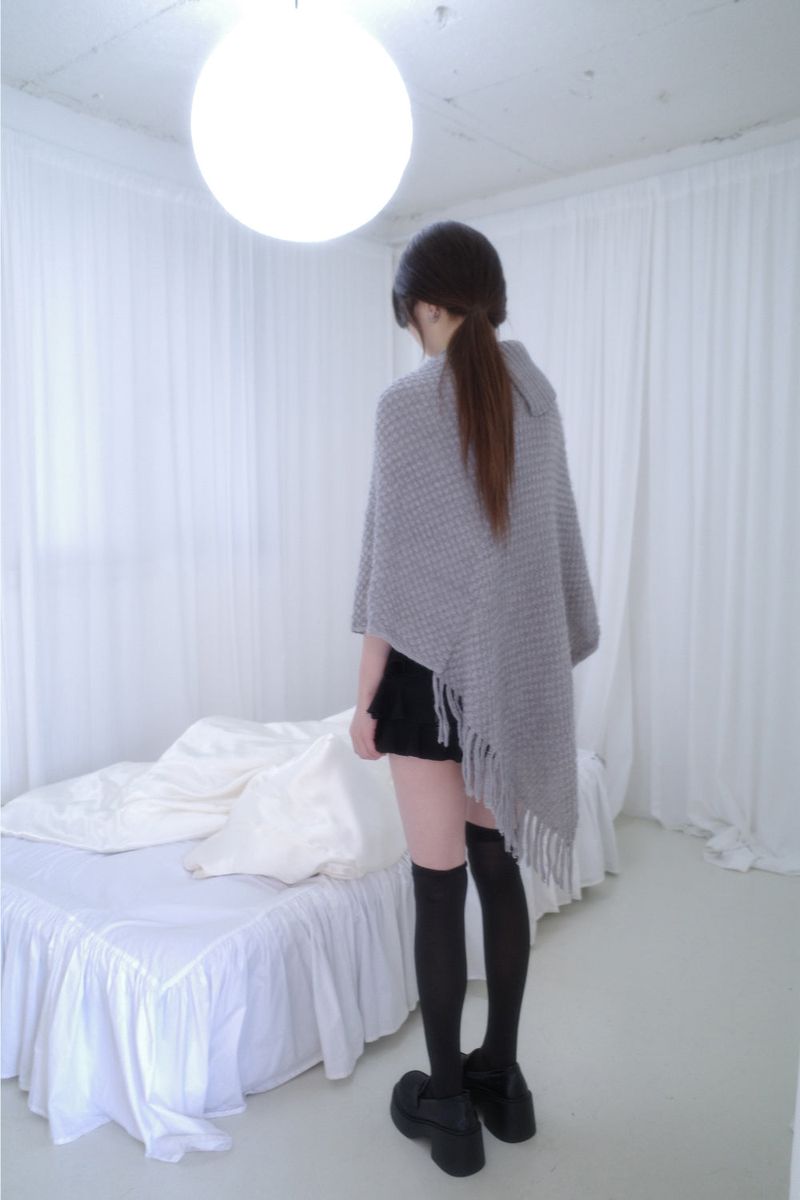 Yui button knit cape (3color)