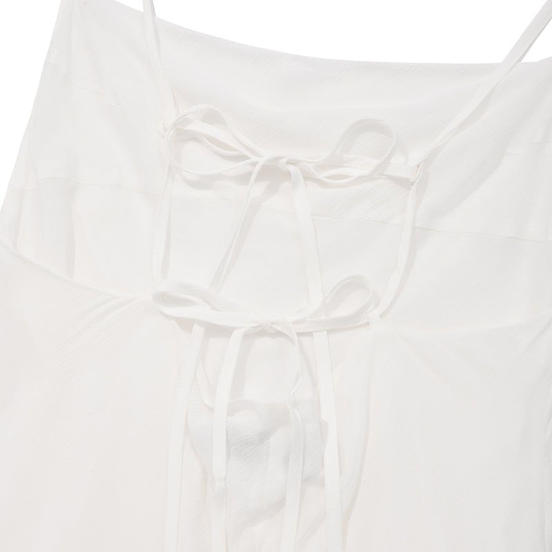 BACK POINT MAXI SLEEVELESS DRESS [IVORY]