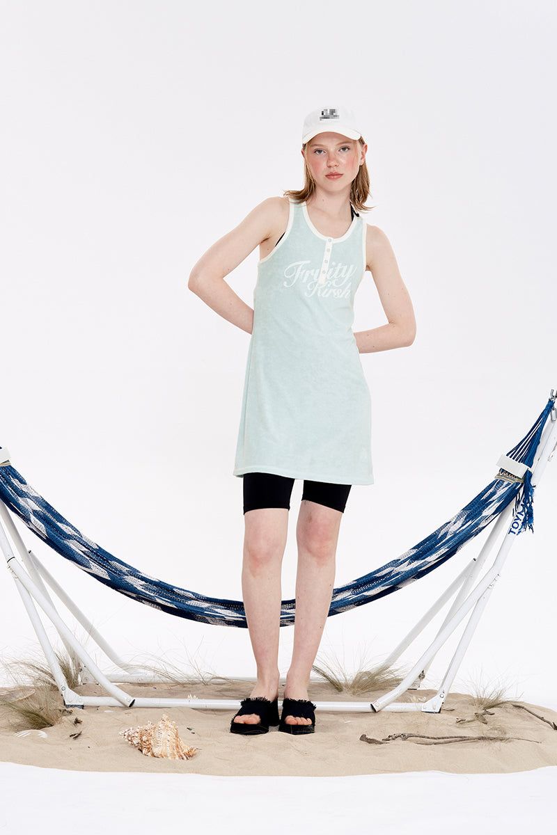 CHERRY SLEEVELESS TERRY DRESS [MINT]