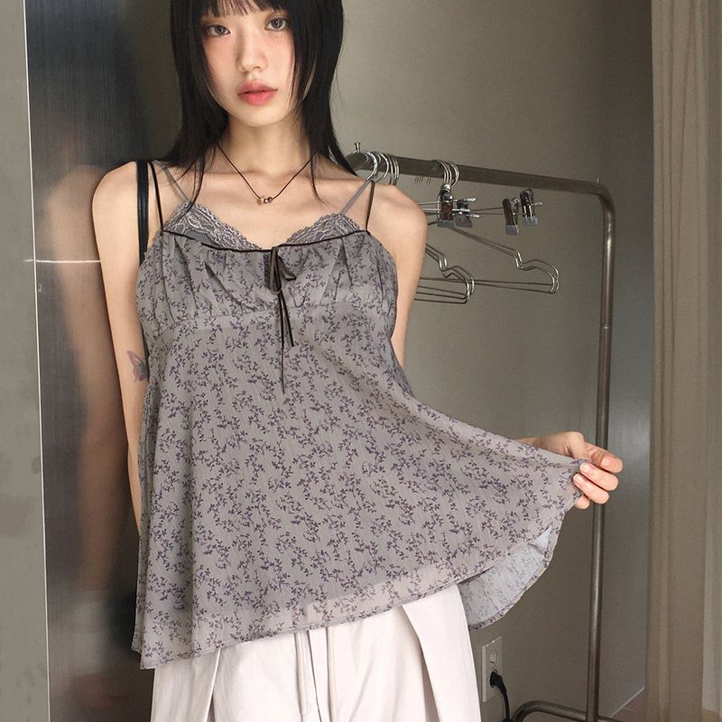 WONDER WONDER（ワンダーワンダー）の「[MADE] Eien Vintage Velvet Ribbon Flower Sleeveless Blouse（Tops）」