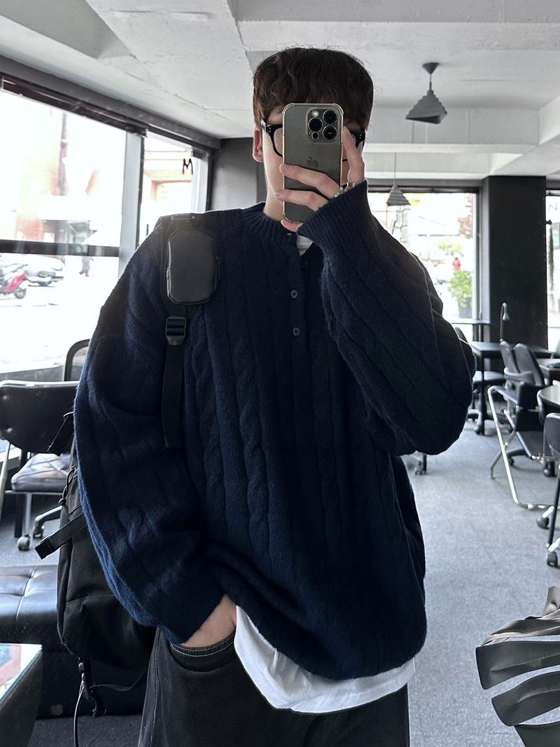 noi round button knit