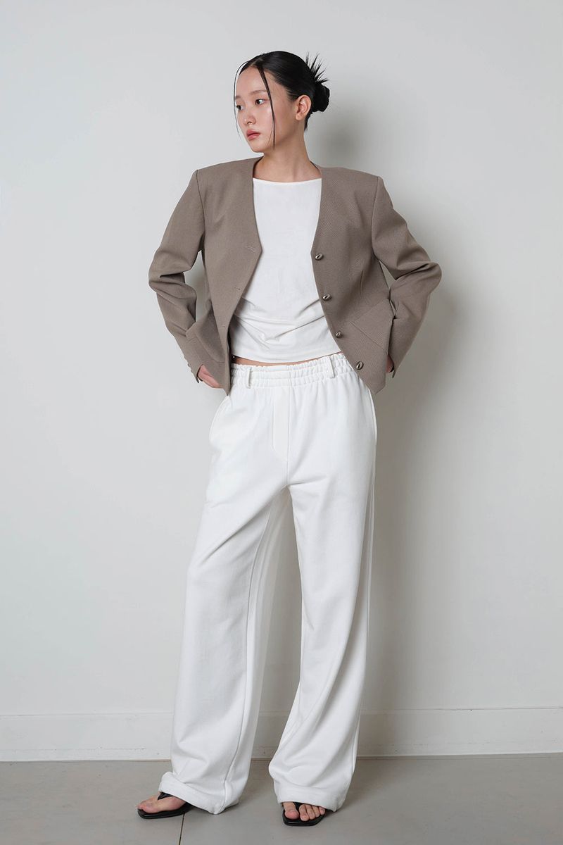 Pebble Button Twill Jacket_Beige