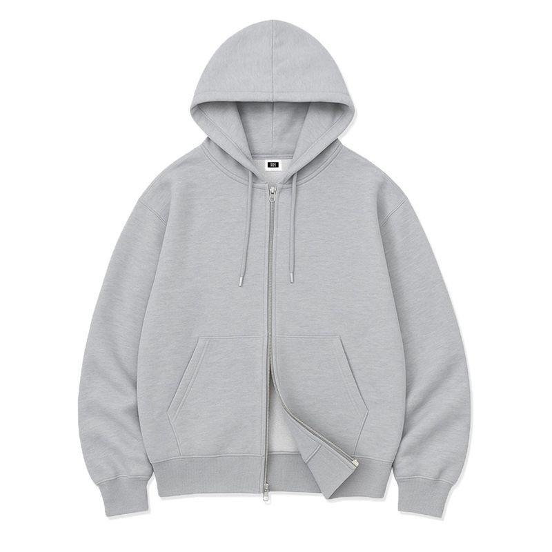 [Unisex] BASIC LINE OVER FIT 2-WAY ZIP-UP (4color)