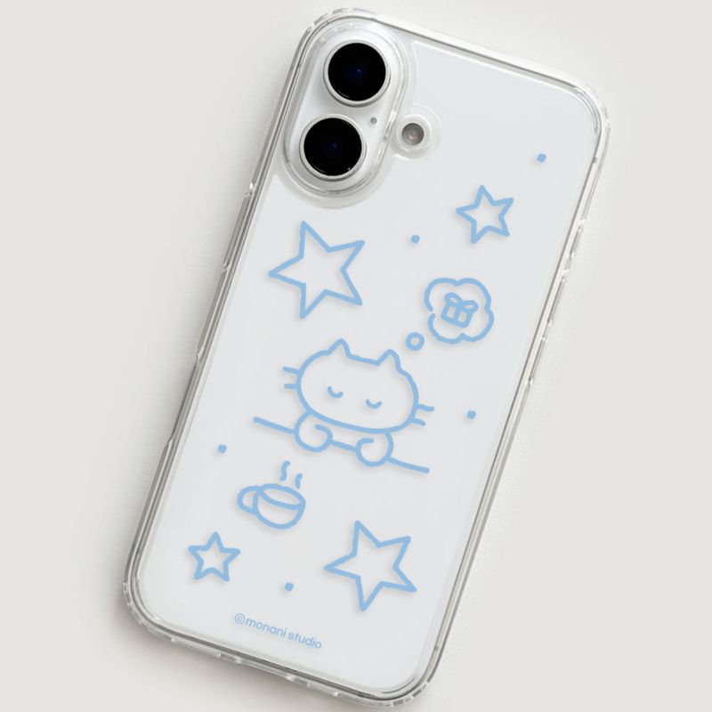 [Gel-hard] Winter cat Phone case (Blue)(only case)