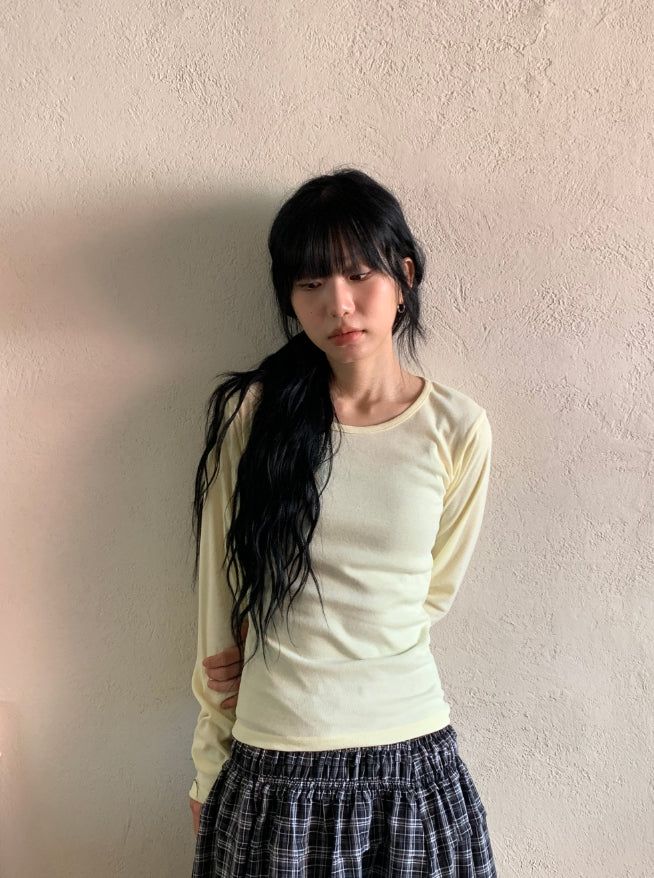 BAON（バオン）の「Celinet Slim Fit Color Layered Long Sleeve Tee（Tops）」
