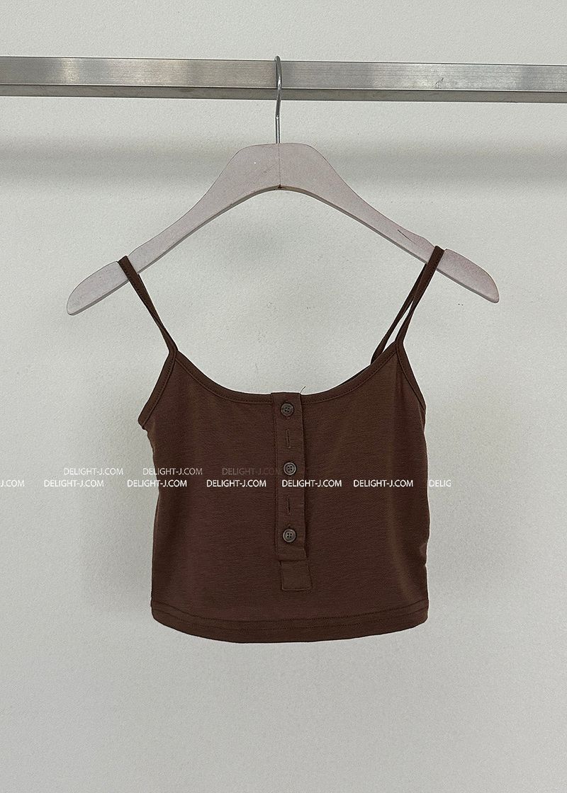 5 color button crop sleeveless