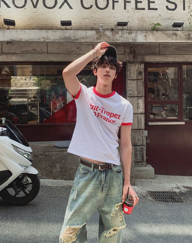 2PLAN（ツープラン）の「Subard Ringer Printed Short Sleeve T-shirt（Tops）」