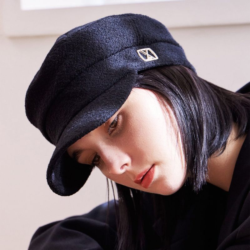 VA Square Stud Wool Madoros Cap / Black