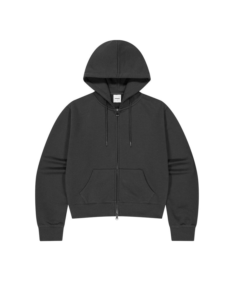 PRAY APPLIQUE CROP ZIP UP HOODIE