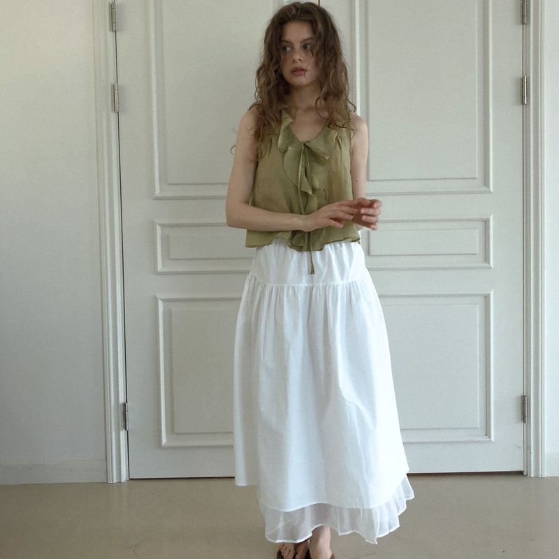 Passionate ruffle blouse (yellow green)