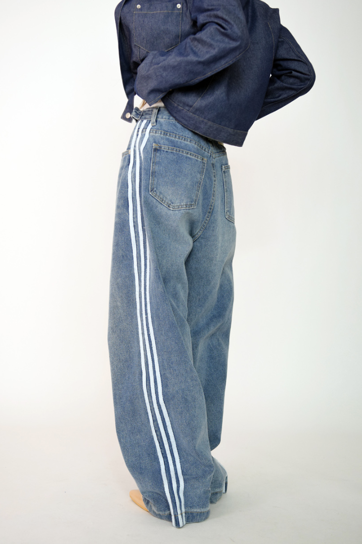 street track denim pants