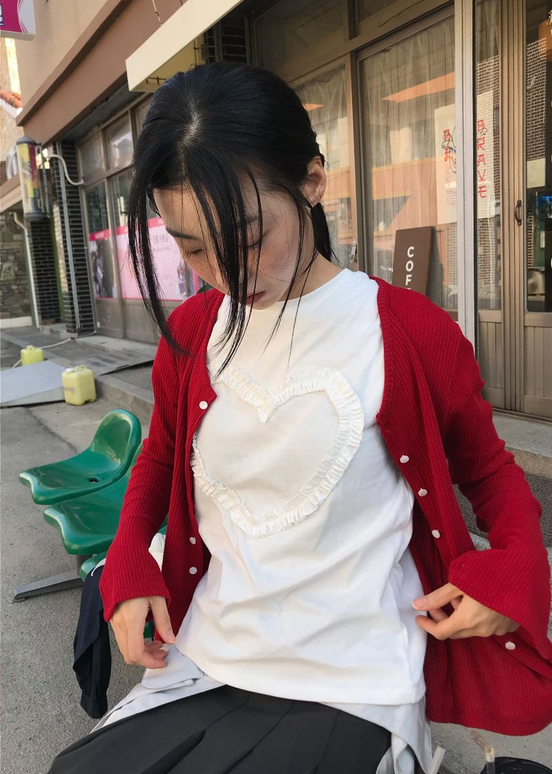 FRILL HEART T-SHIRT