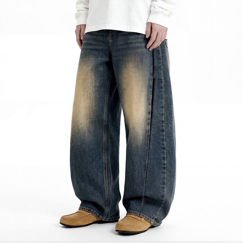 NTET(エヌティーイーティー)の「Vintage side pintuck denim pants (muddy indigo)(Pants)」