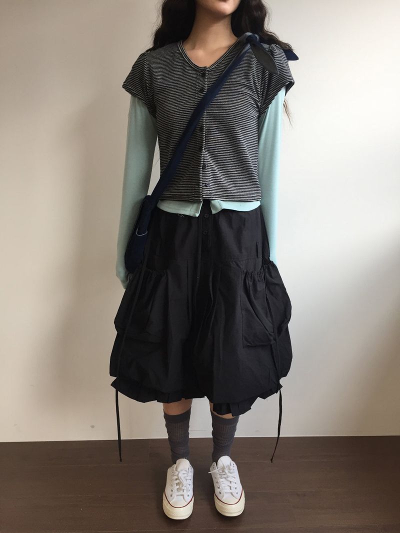Serena Balloon Midi Skirt (3color)