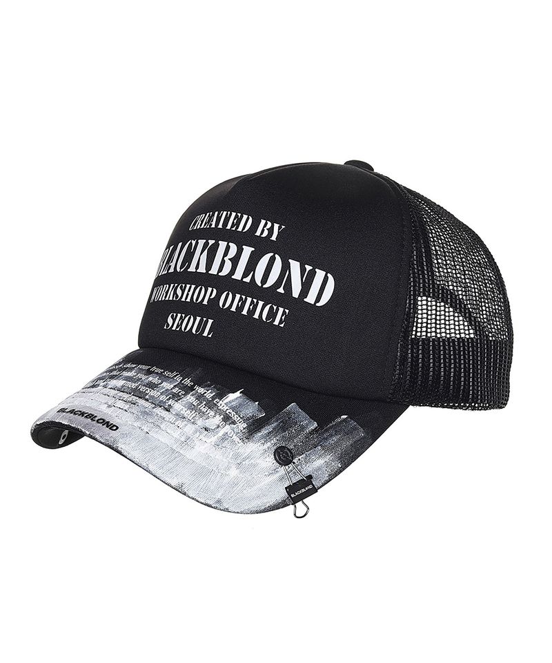 BLACKBLOND（ブラックブロンド）の「BBD スモークペイントメッシュキャップ (ブラック)（帽子）」