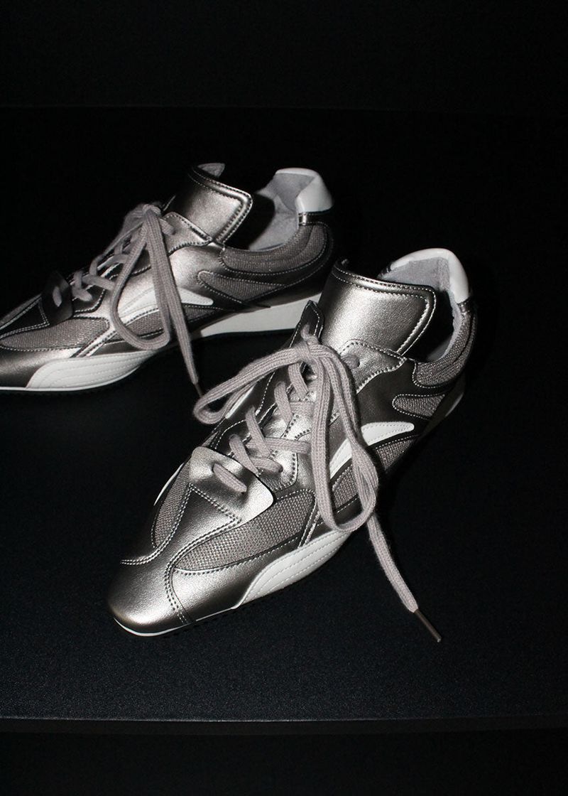 SILVER STILETTO SNEAKERS