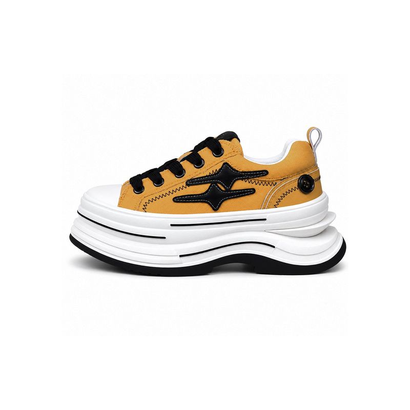 KILLWINNER away from the fire series canvas shoes yellow 7cm height thick-soled casual shoes couple model