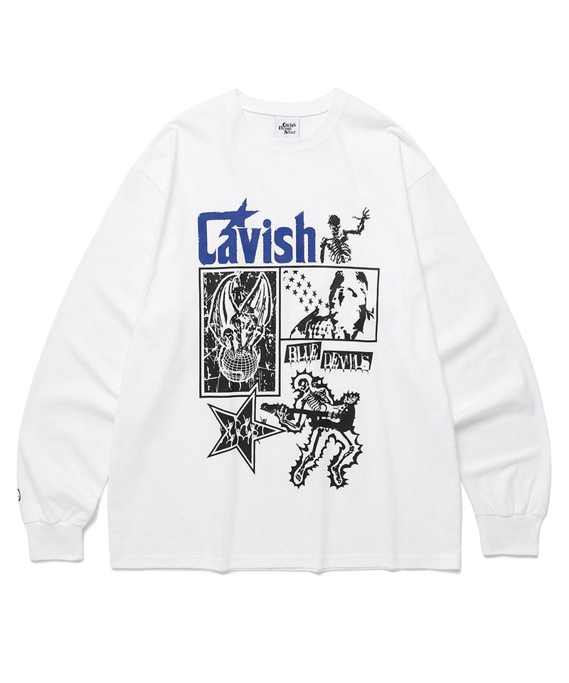 cavish（カビシ）の「LIGHTNING SKELETON LS TEE WHITE(CV2ESUT553A)（Tops）」