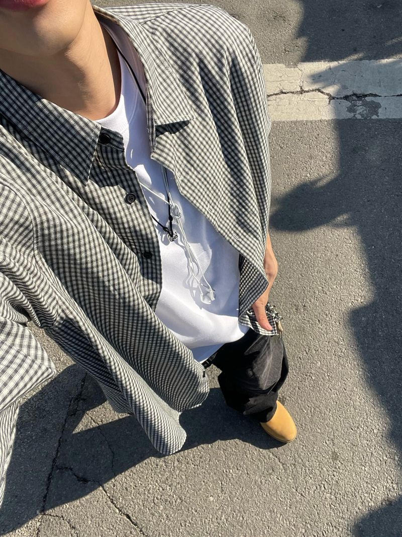 Mini Check Oversized Shirt (S, M, L / 3colors)
