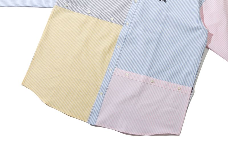 COLOR MIXED COTTON SHIRT_NAVY