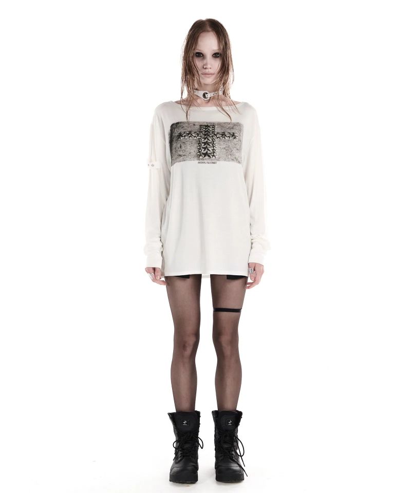 STAR CROSS LONGSLEEVE TOP IVORY