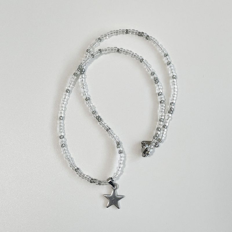 khaki point star necklace