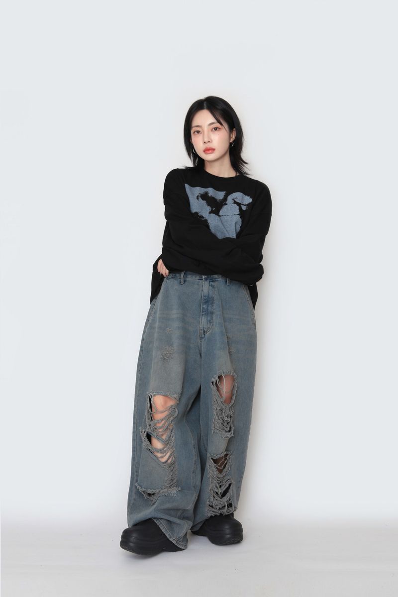 Dirty Vintage Balloon Denim Pants