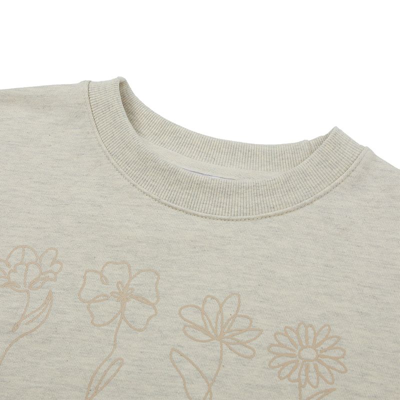 フラワーハンドグランピックスウェット/Flower Hand Graphic Sweatshirt [OATMEAL]