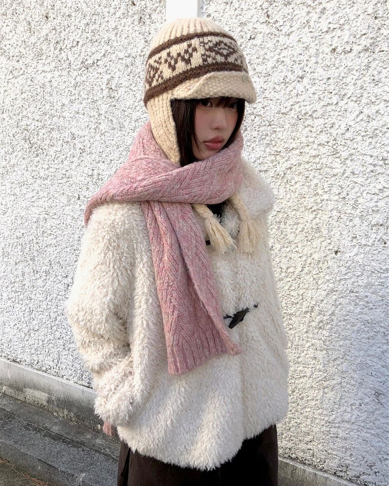 Oren Fuzzy Faux-Fur Toggle Coat