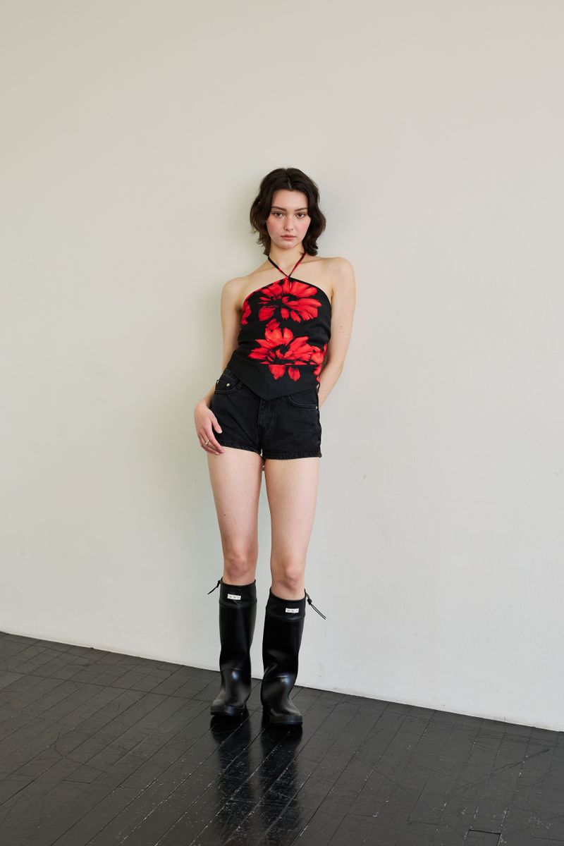 PEPPY MICRO DENIM SHORTS / BLACK