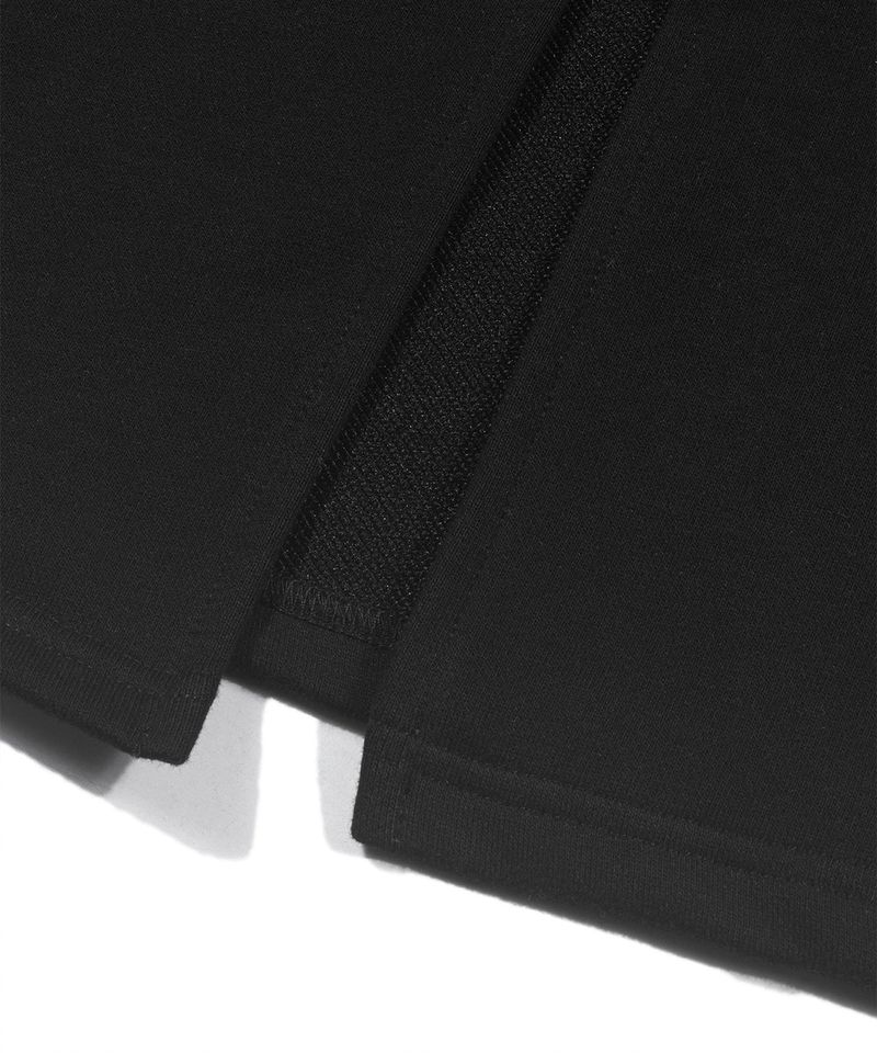 FOLDING SWEAT MAXI SKIRT_Black