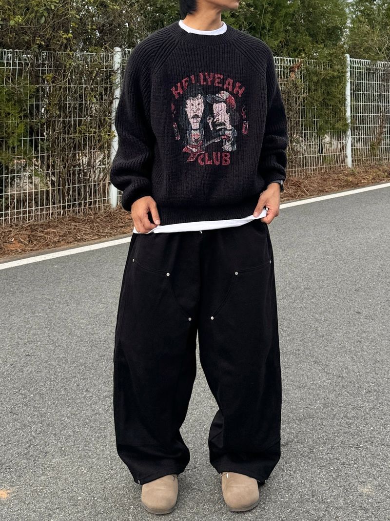 Balloon double knee sweatpants