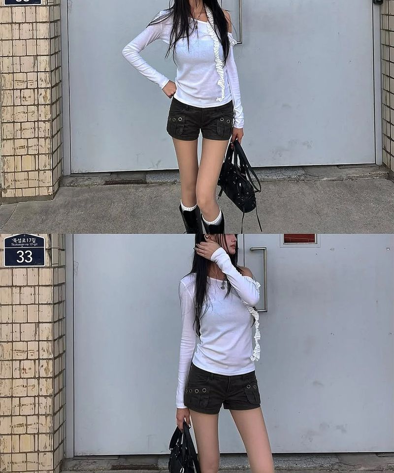 Frill Long Sleeve T-shirt