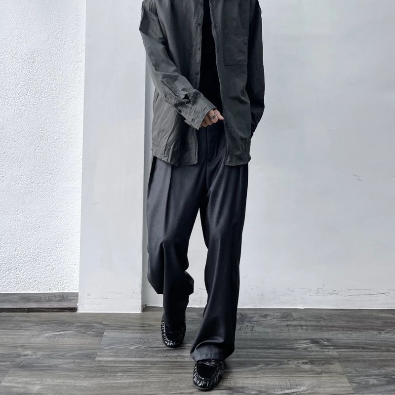 Curved Draped Suiting Trousers