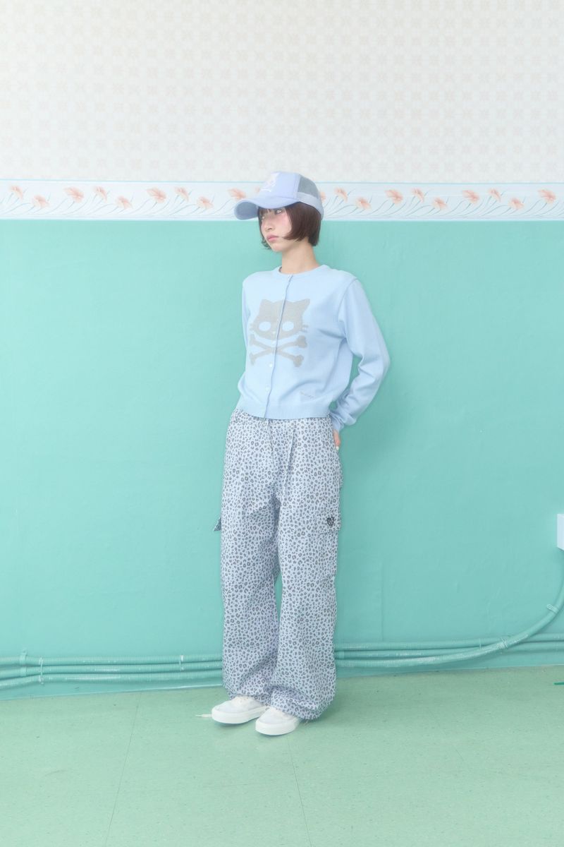 KIRI SKULL KNIT CARDIGAN (BLUE)