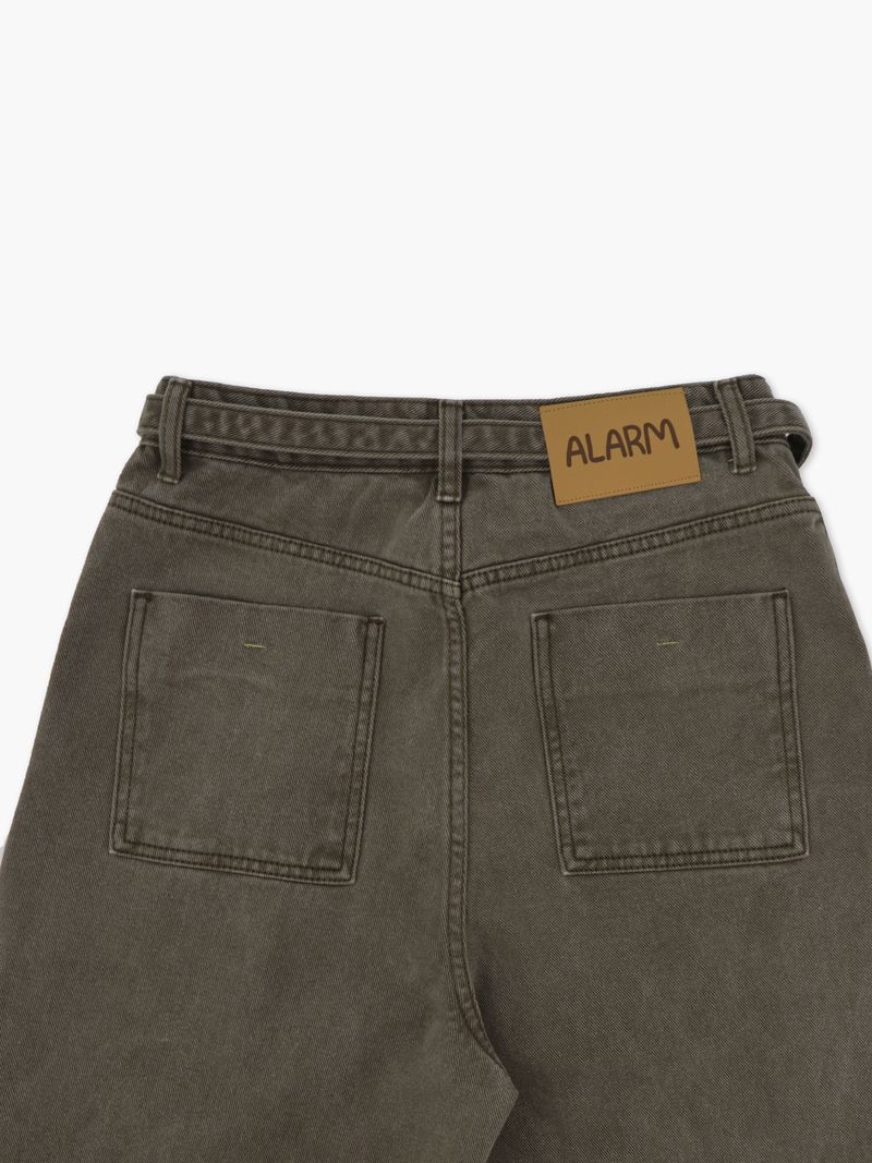 ALARM ONE TUCK BELTED DYEING PANTS BROWN_WOMAN