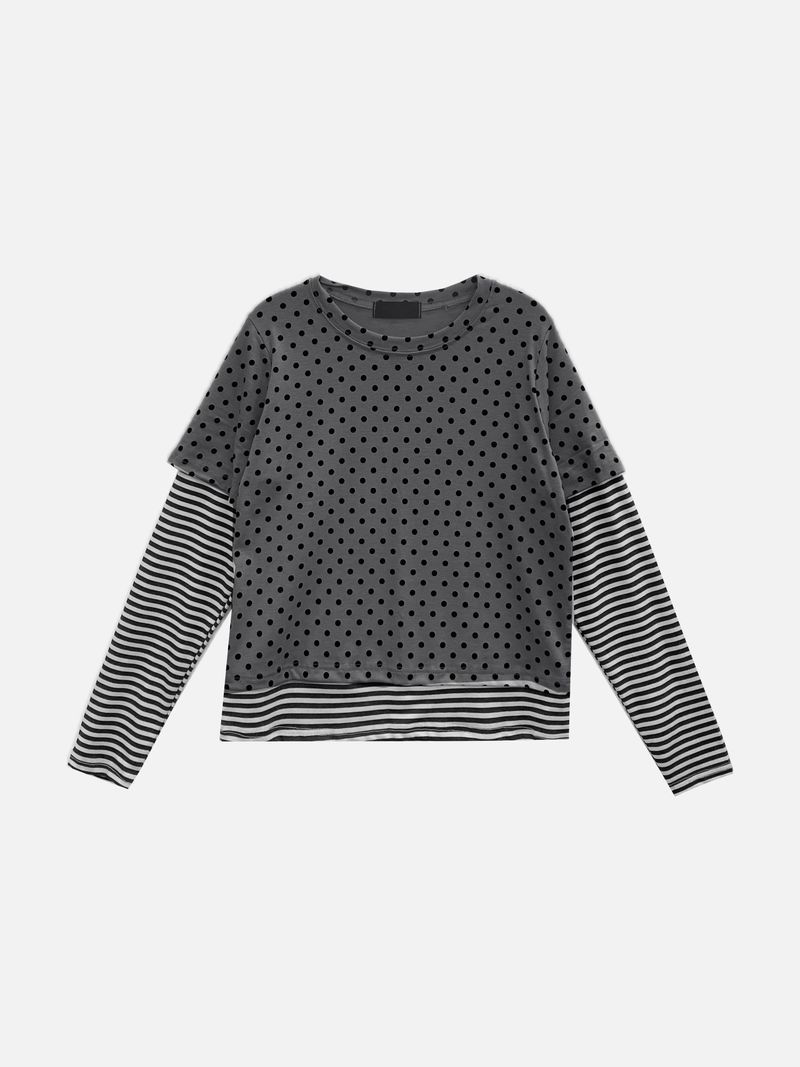 Mocha Dot Layered T-Shirt (2c)