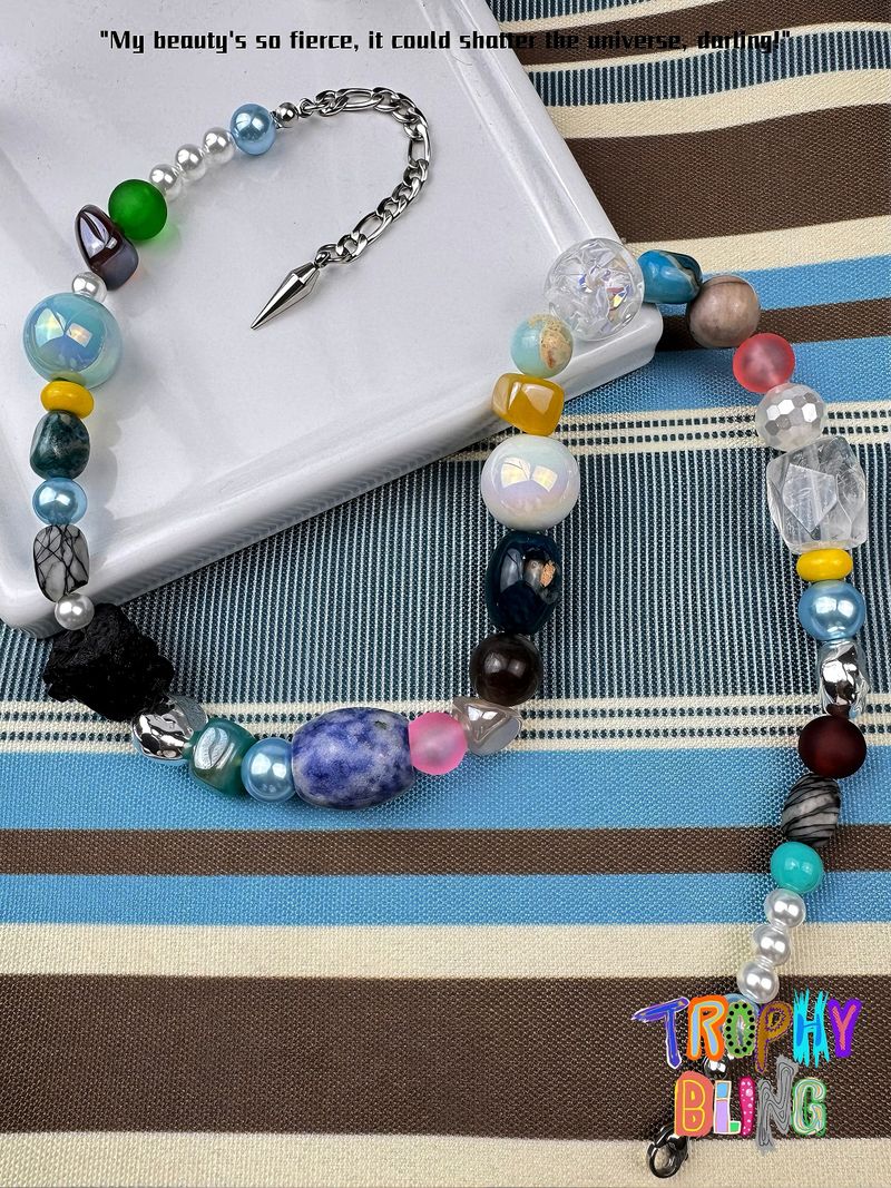 Natural stone mixed bead necklace