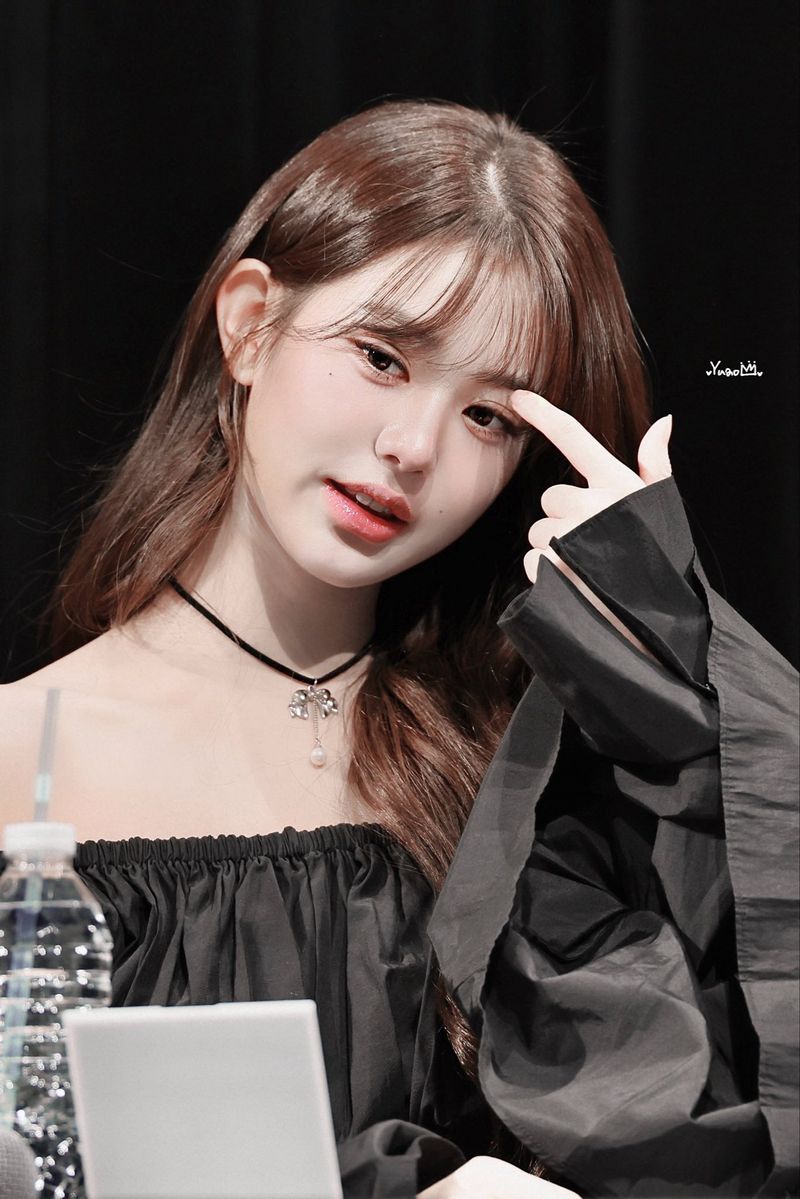 [IVE Wonyoung Necklace] Romantic bow and pearl drop choker - Silver Color