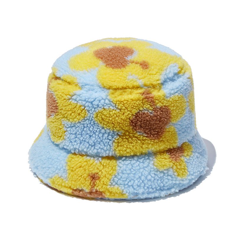 Flower Bear Fluffy Bucket Hat_Sky Blue