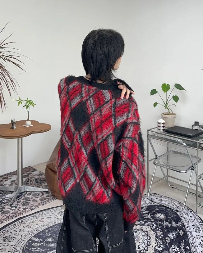 Laken faded argyle knit