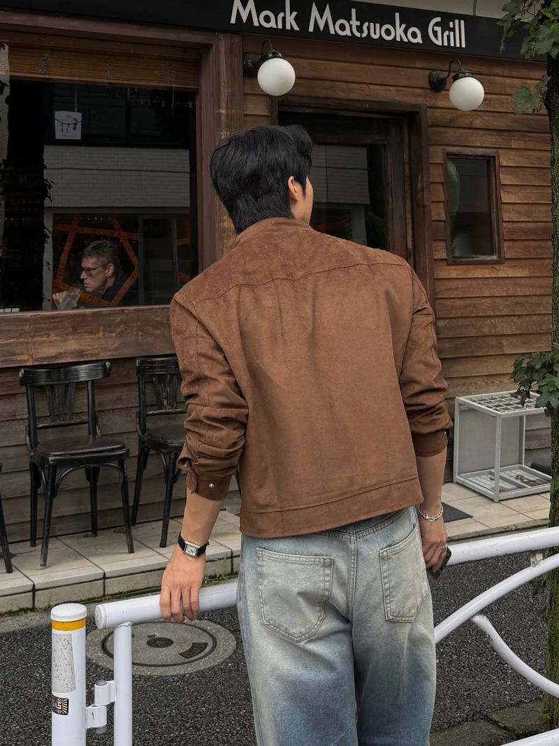 Dip biker suede crop jacket