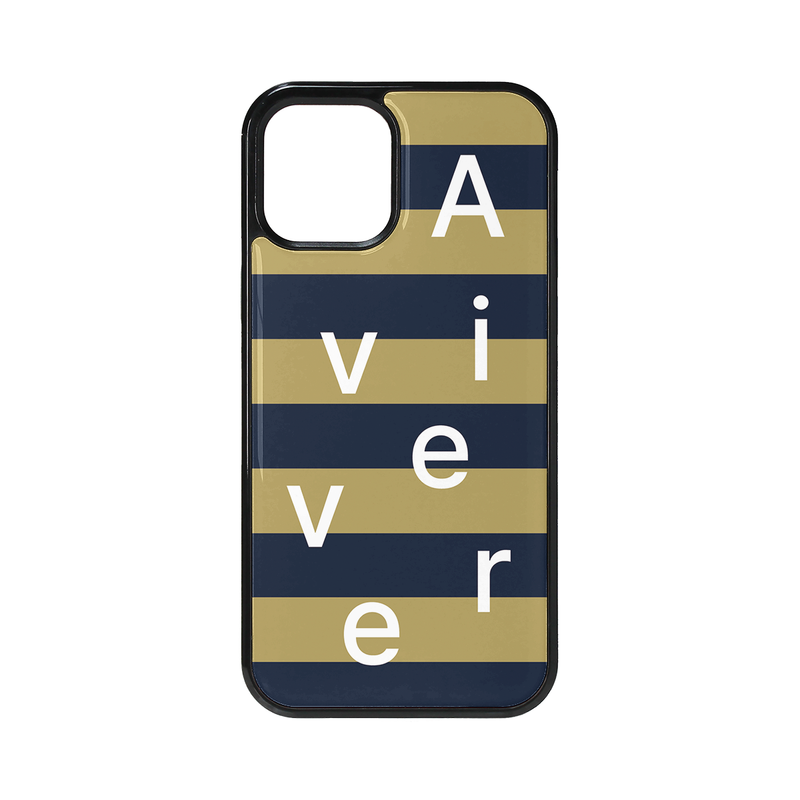 Avivere（アビベール）の「[MADE] stripe logo glass bumper case(khakinavy)（Smartphone Accessories）」